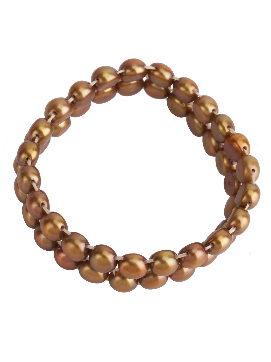 D.D Pearls 2 Layered Pearls Beaded Elasticated Bracelet