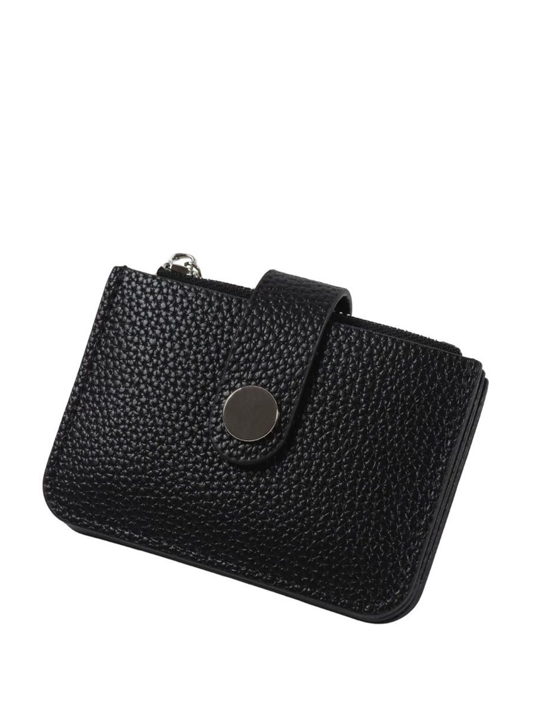 Pieru Unisex Textured Two Fold Wallet with Kiss Clasp Closure