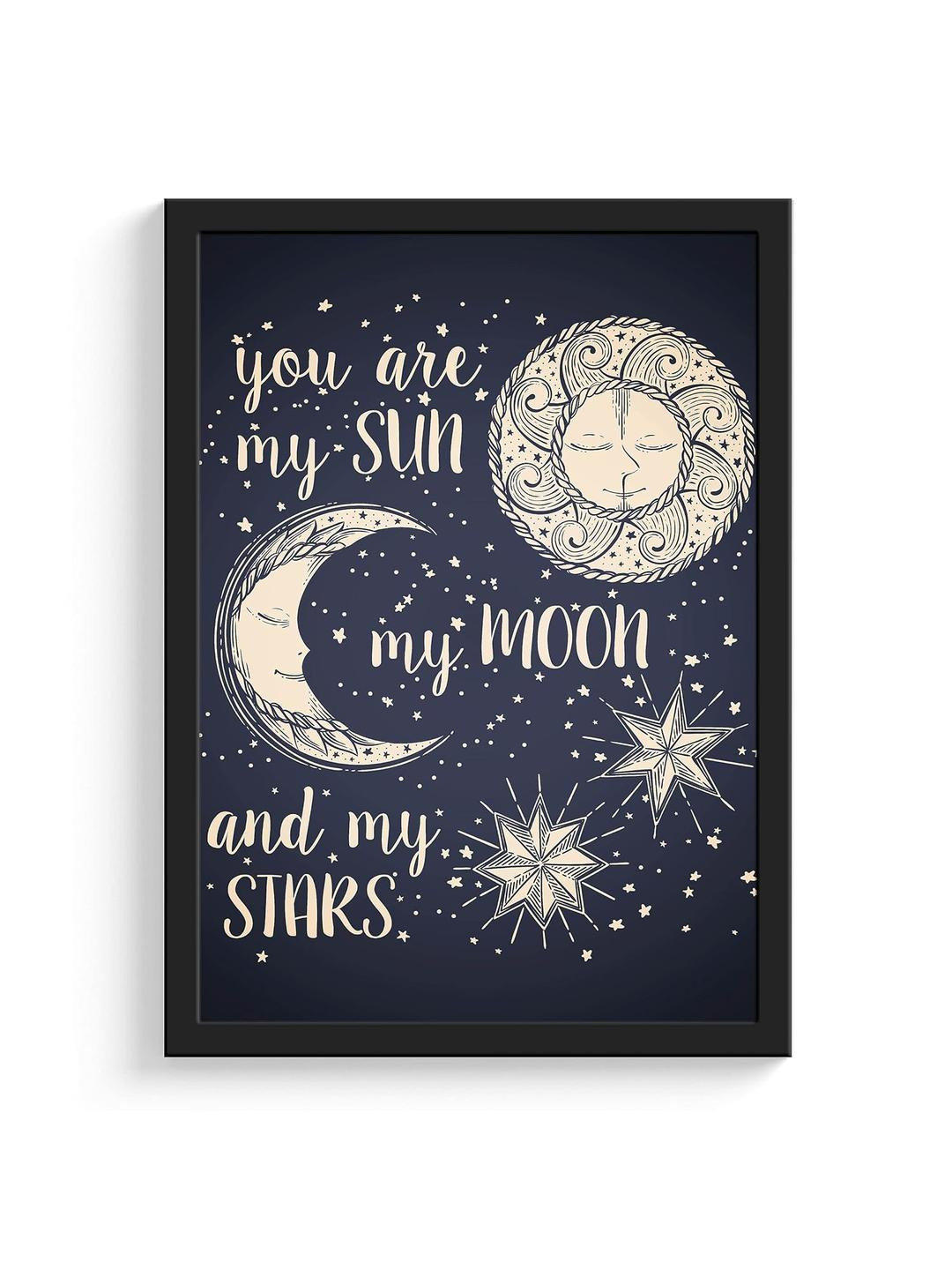 TAGVE Sun Moon & Stars Quote Wall Art