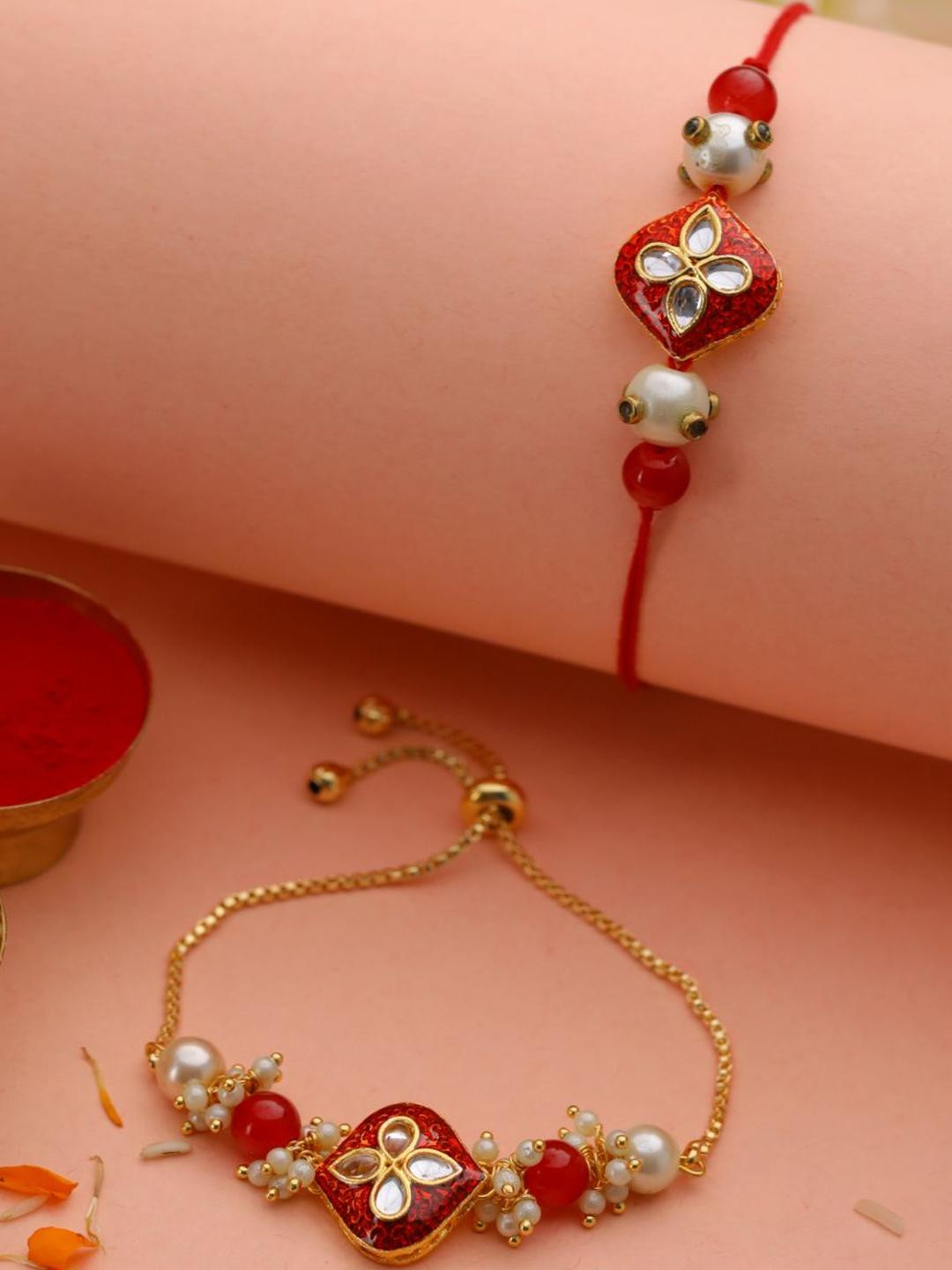Anouk Women Set Of 2 Thread & Pearl Rakhis