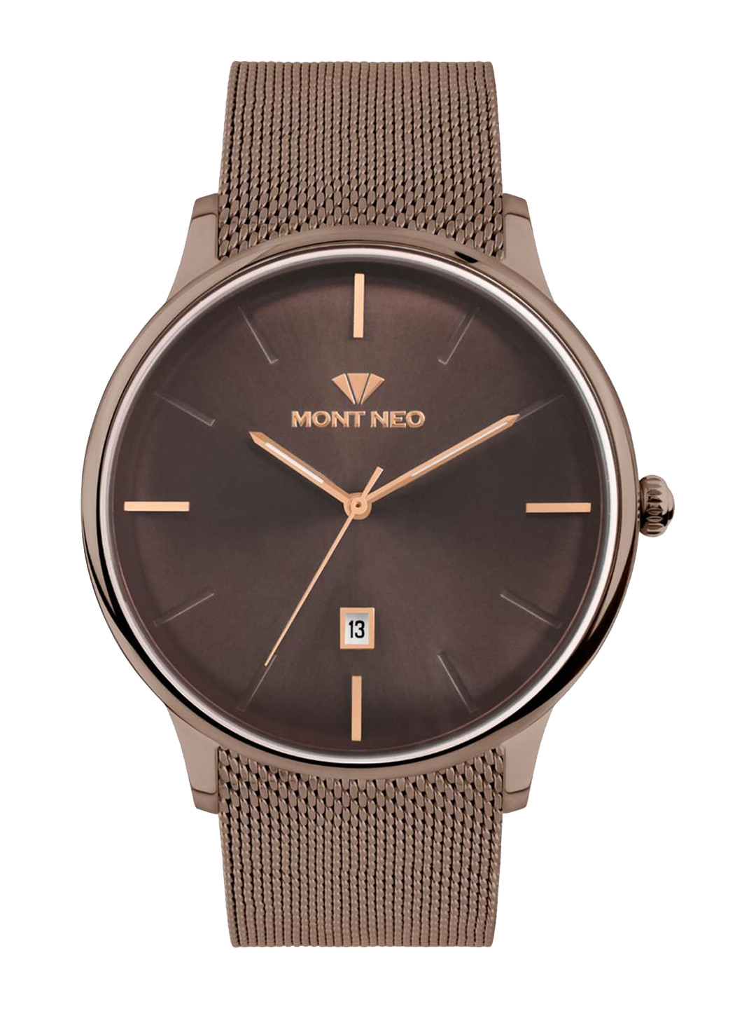 MONT NEO Men Round Dial & Bracelet Style Straps Analogue Watch G1052E-B6606