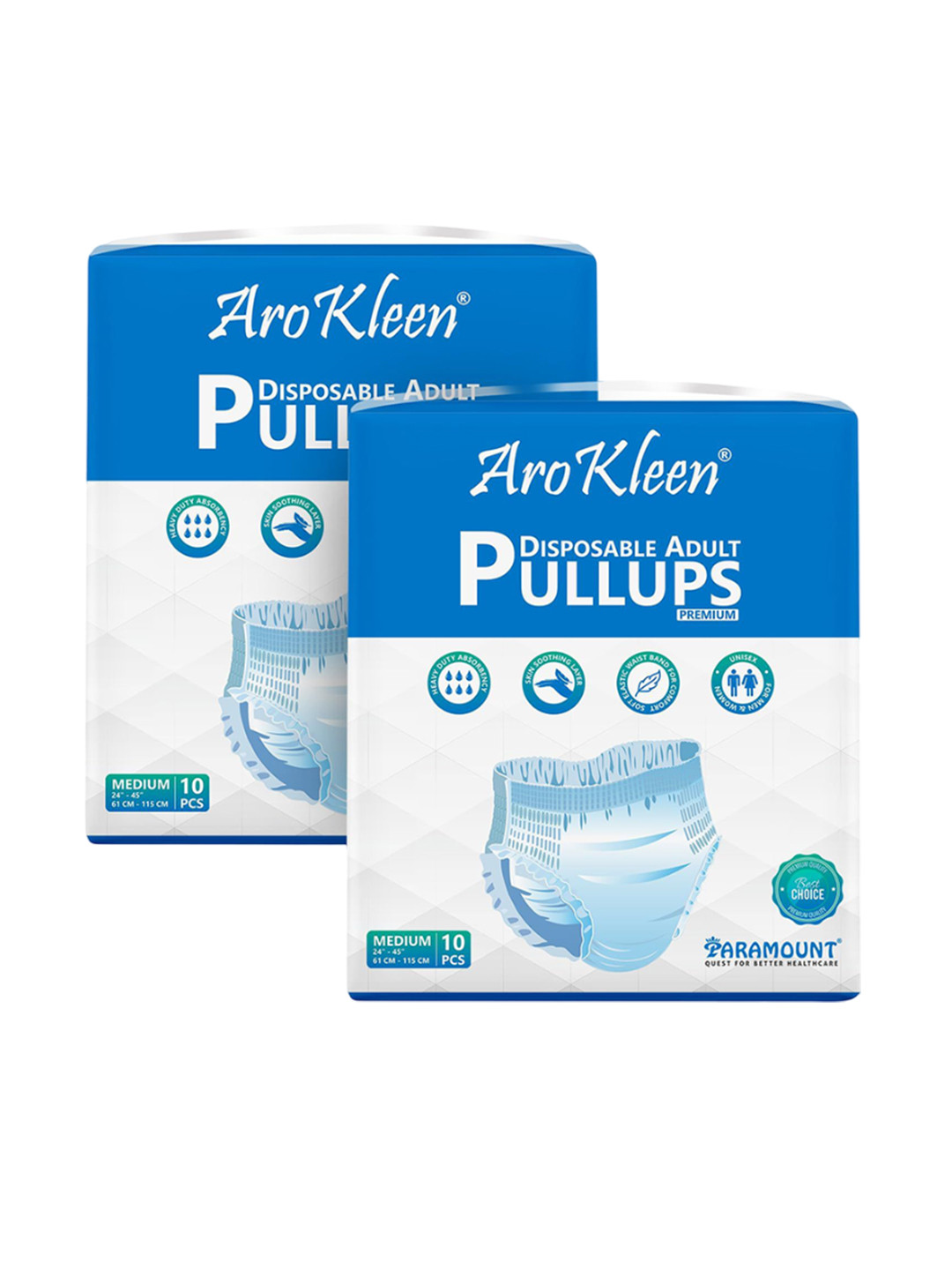 Arokleen Set Of 25 Disposable Adult Diapers - M - 10 Pcs Each