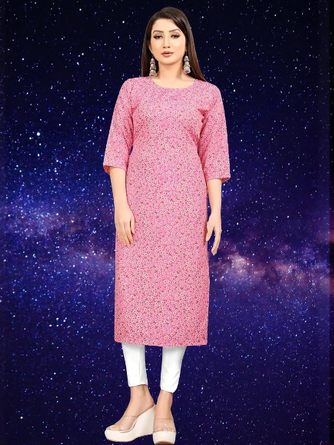 MANTRA DESIGNER Women Pink Crepe Kurtas