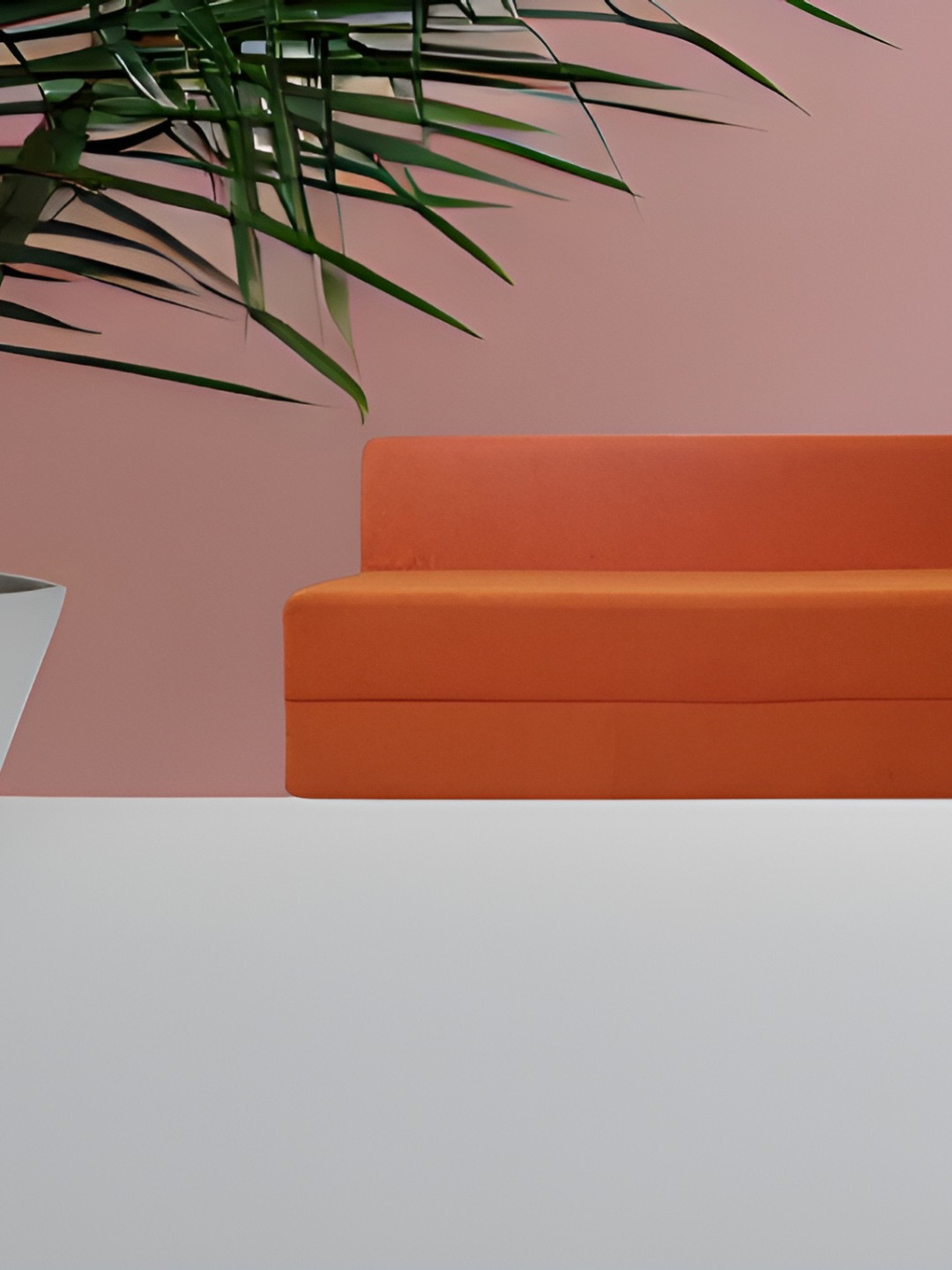 FRIENDS LIFE Orange-Colored 3 Seater Matte-Finished Comfort For All Sofa Cum Bed