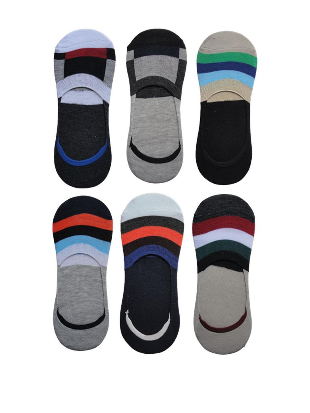 VOICI Unisex Pack Of 6 Multi Color Cotton Casual Socks