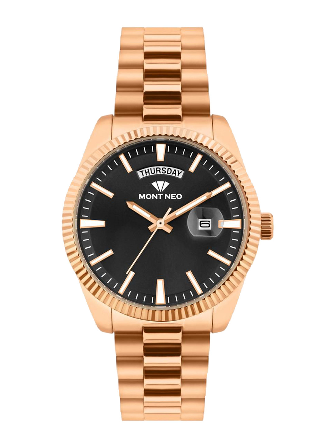 MONT NEO Men Dial & Stainless Steel Bracelet Style Straps Analogue Watch G3505D-M3304