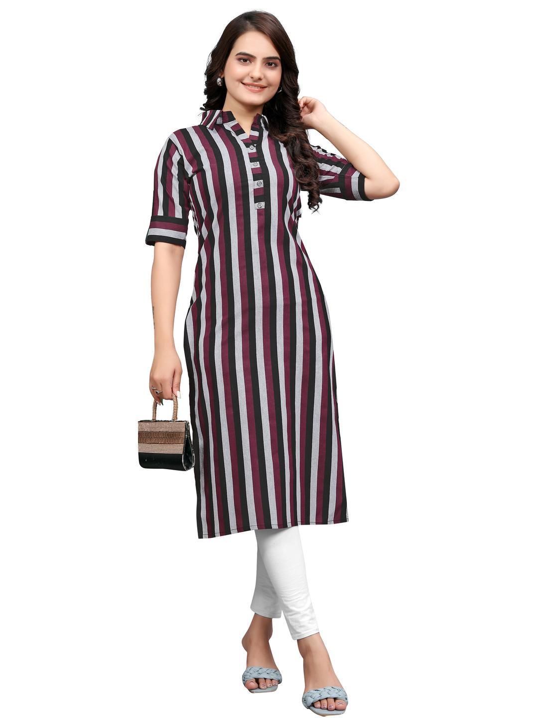 MANTRA DESIGNER Women  Maroon Organic Cotton Kurtas