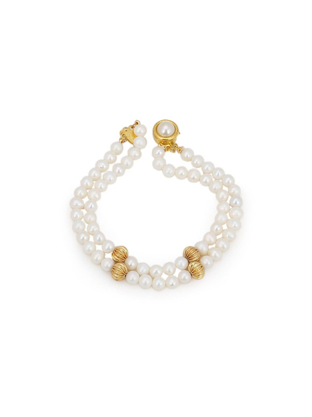 D.D Pearls 2 Layered Pearls Beaded Wraparound Bracelet