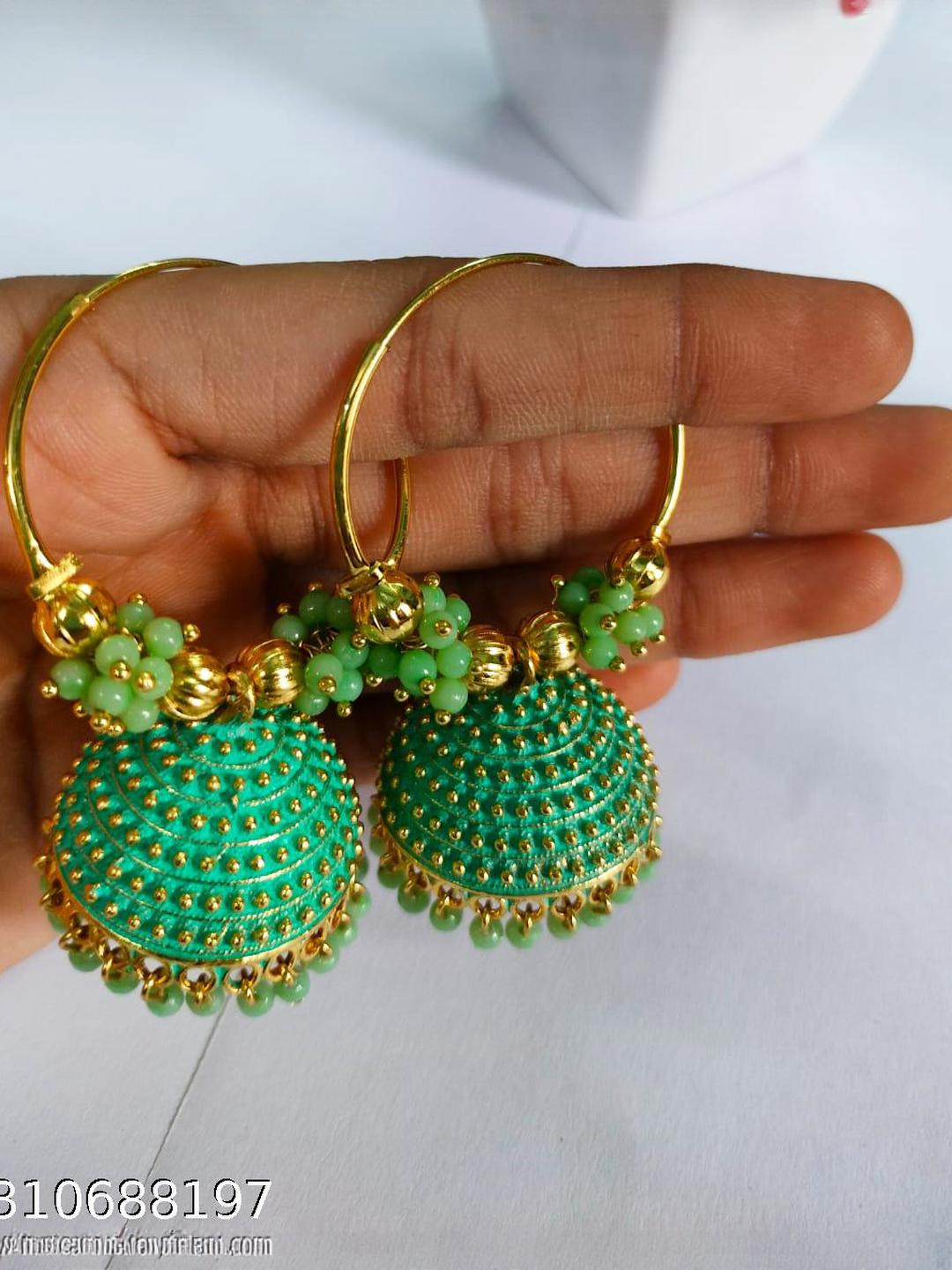 Grace Collections Circular Festive Bloom Jhumkas Earrings