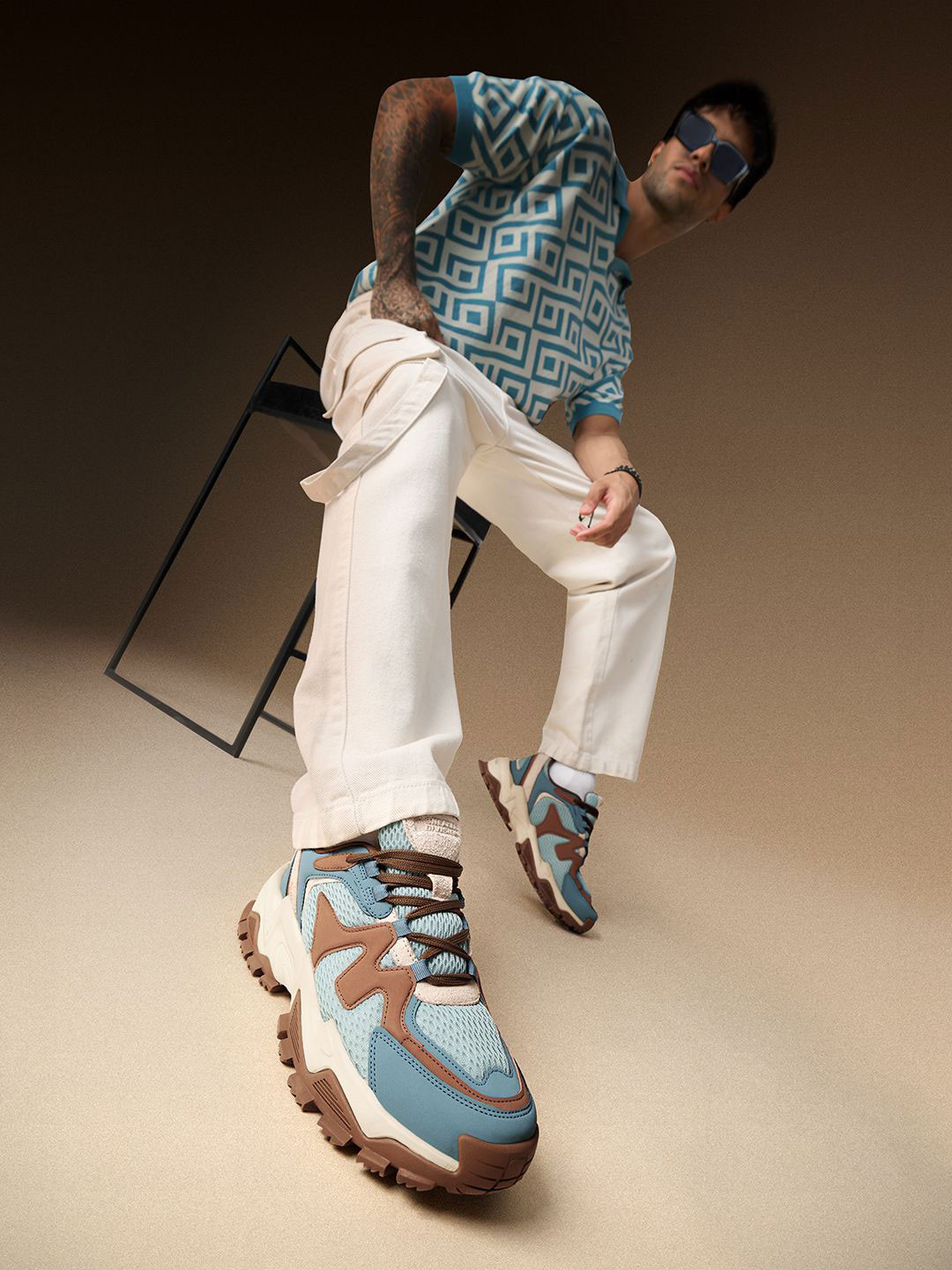 The Souled Store Fumes NX Oasis Men Colourblocked Lightweight Sneakers