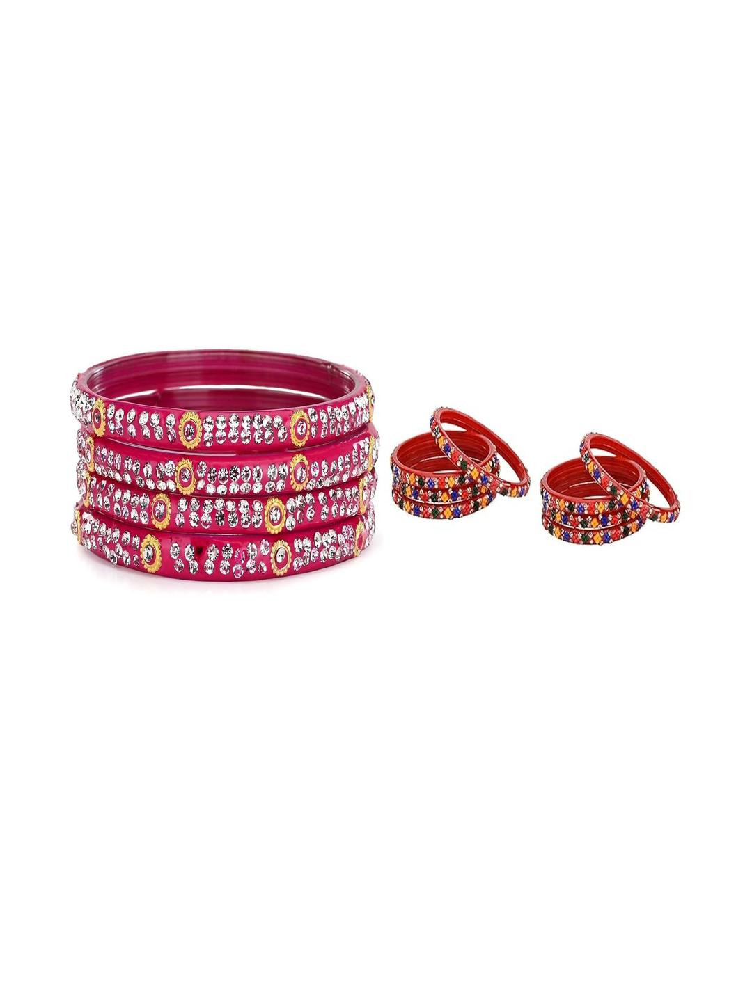 1ST TIME Set Of 12 Pink Alloy Antique Bangles