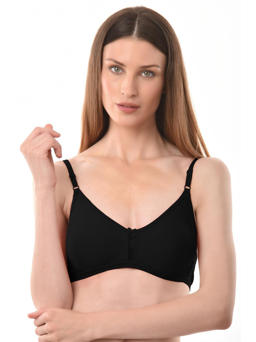 VANILA Women Black & Mauve Pack of 2 Solid Everyday Full Coverage Bra