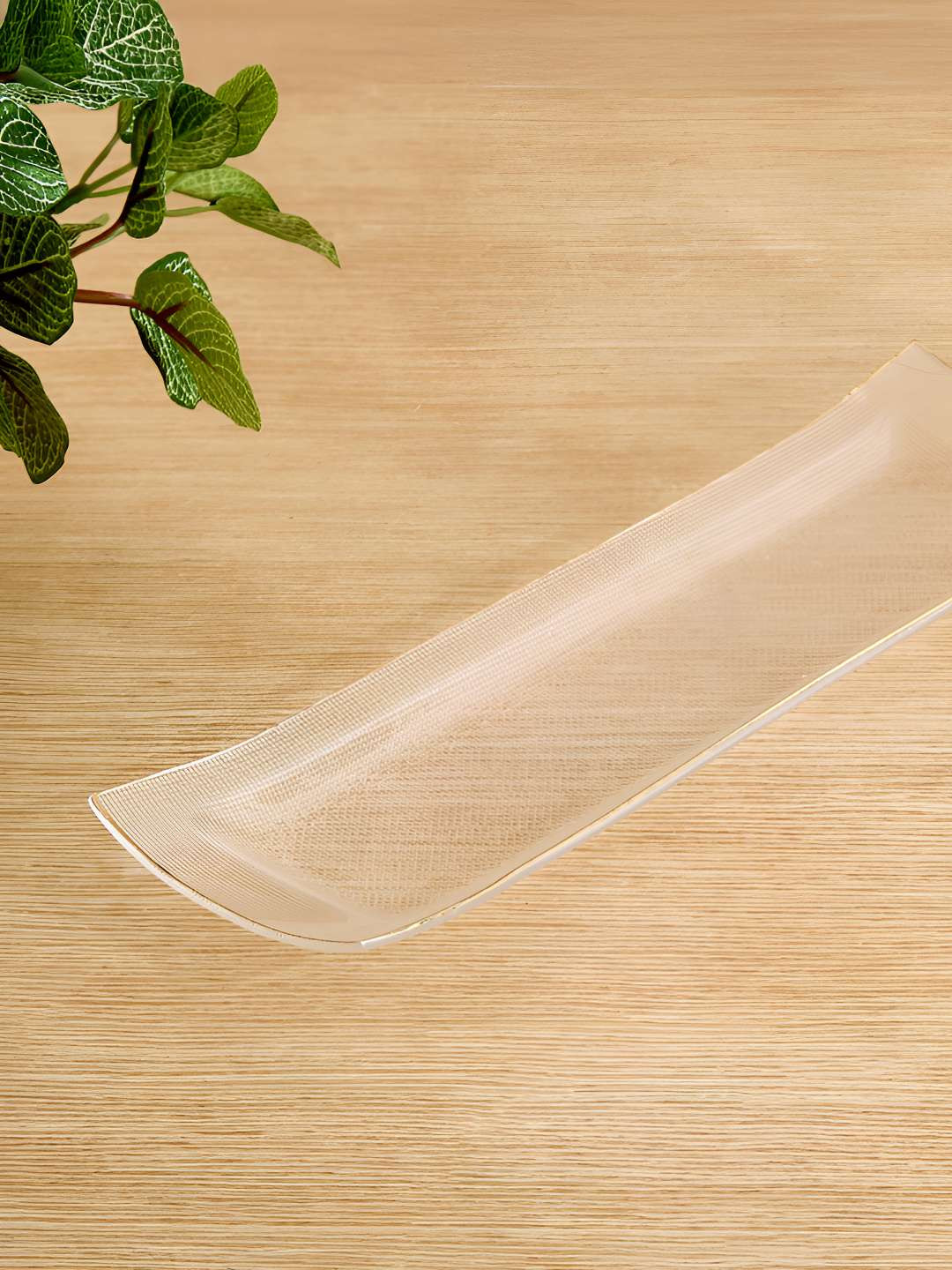Home Centre Gleam Glass Transparent Glass Serving Platter