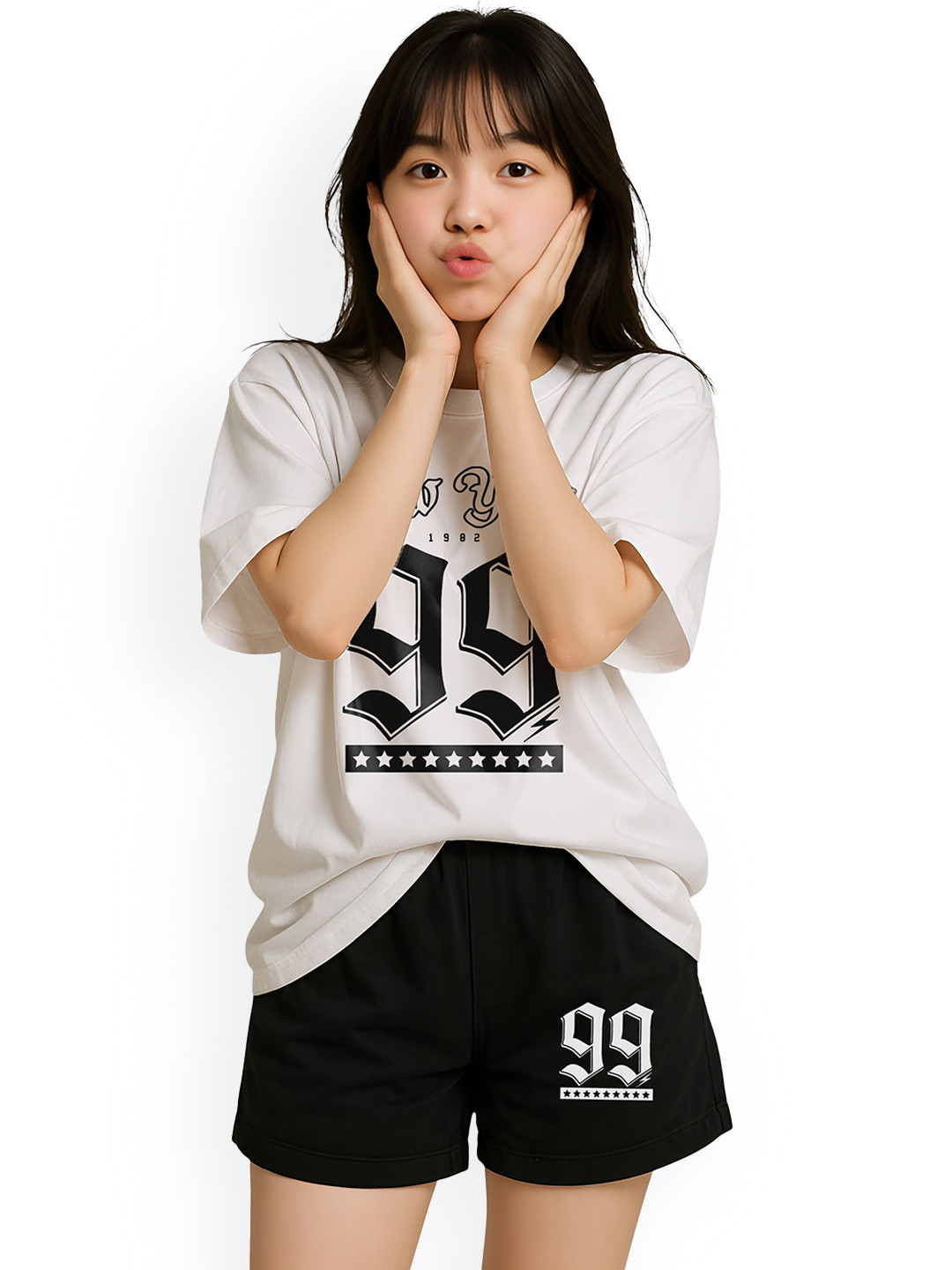 My Swag Women Printed T-shirt & Shorts Night suit