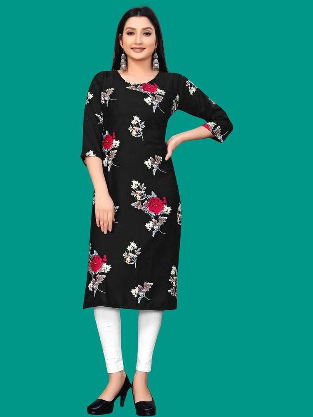 MANTRA DESIGNER Women Black Crepe Kurtas