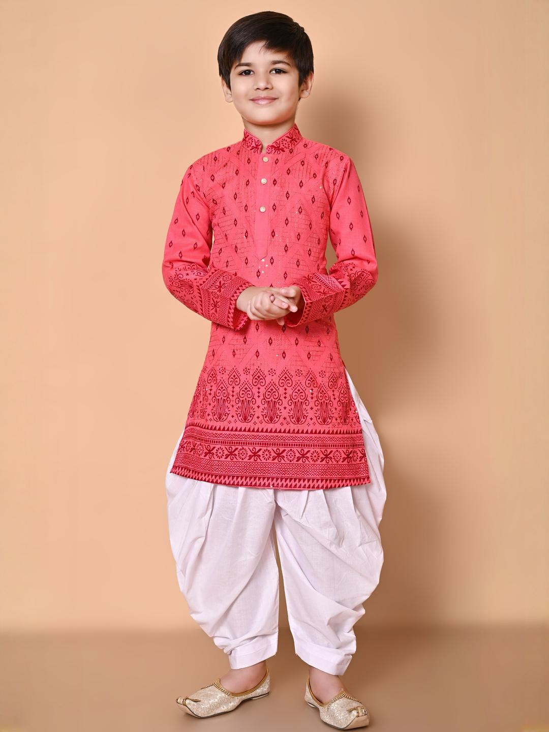 HUMAN CHOICE Kids-Boys Cotton Blend Kurta Sets