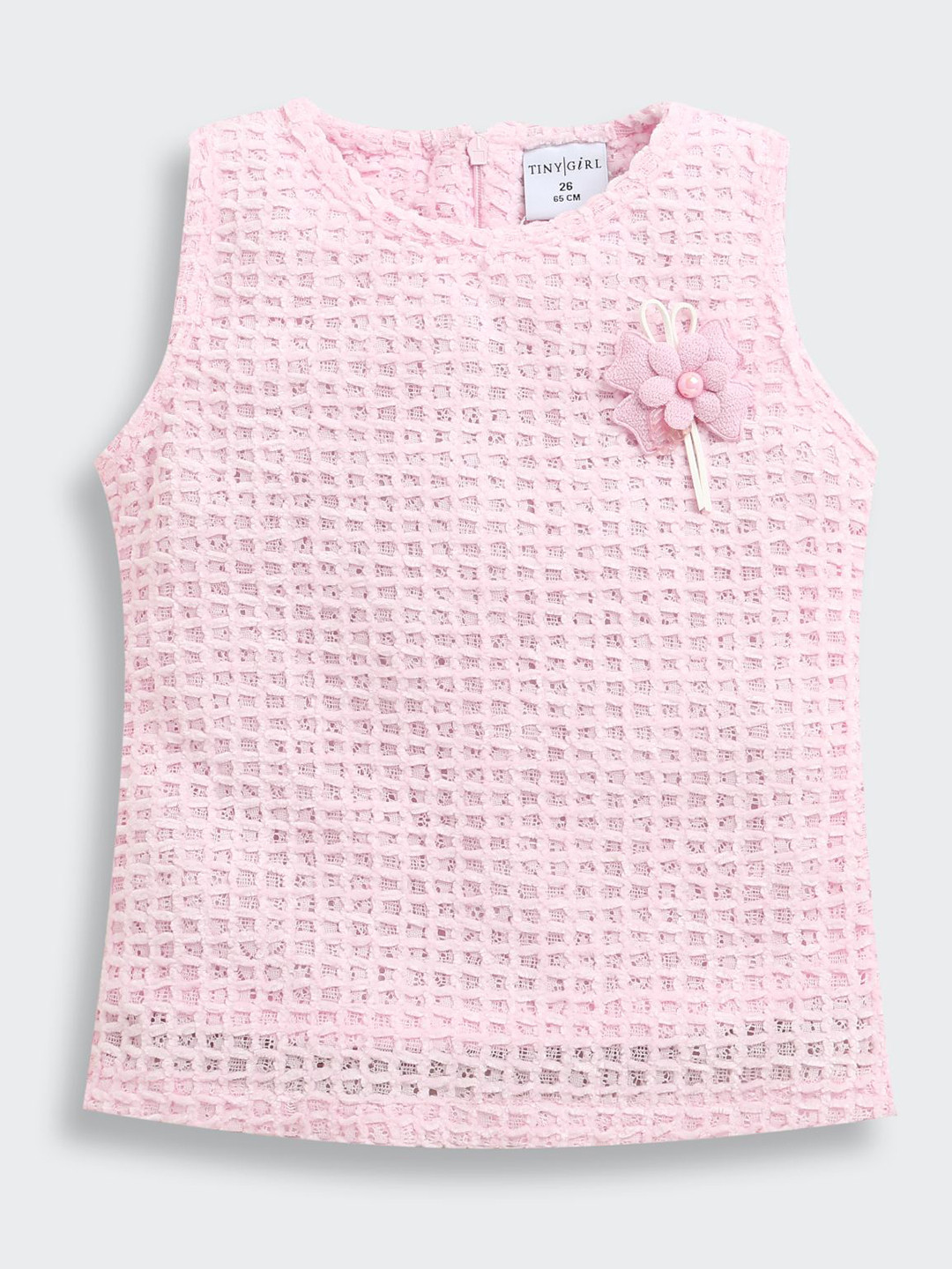 Tiny Girl Round Neck Ribbed Sleeveless Top