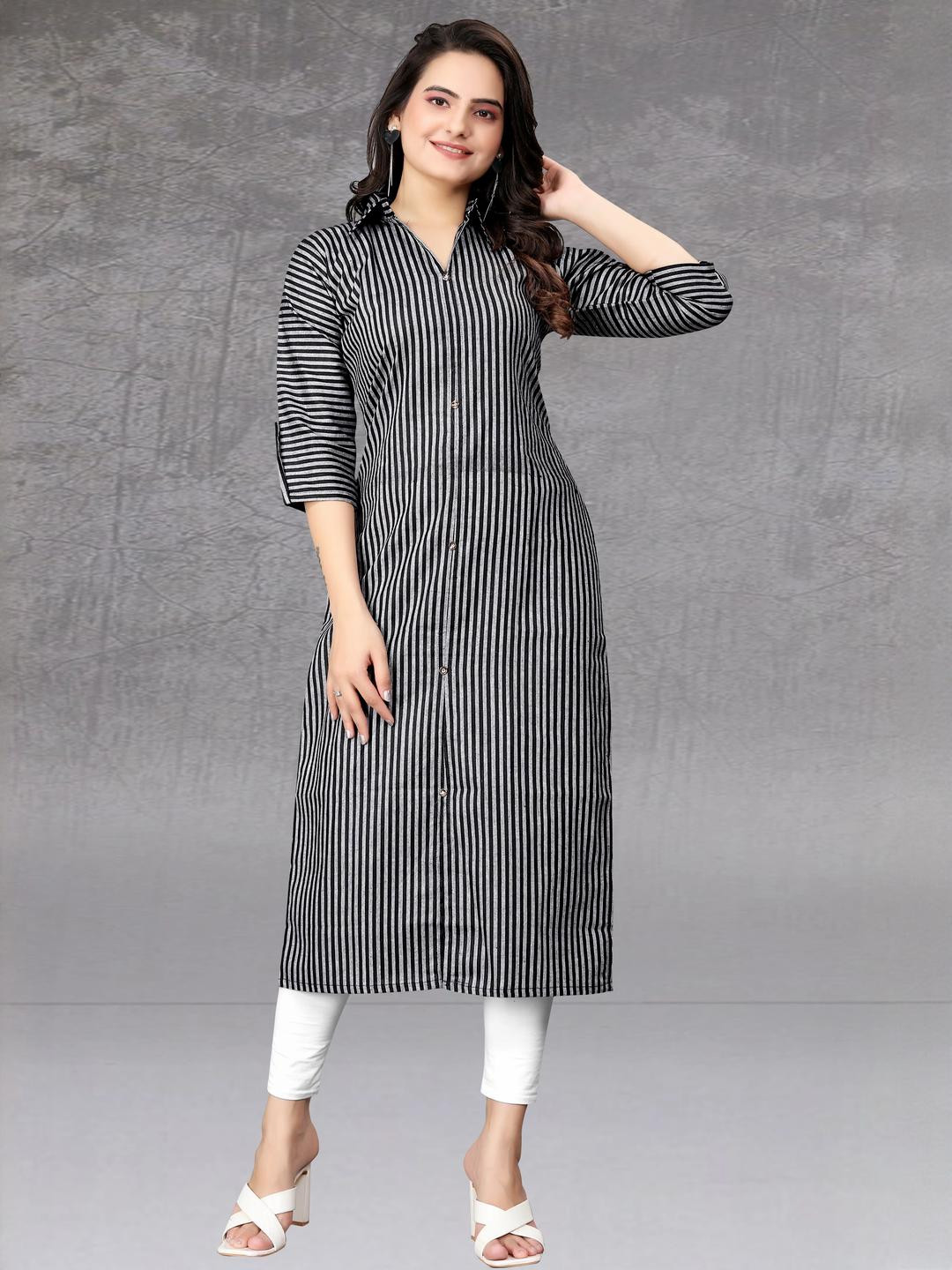 MANTRA DESIGNER Women Black Organic Cotton Kurtas
