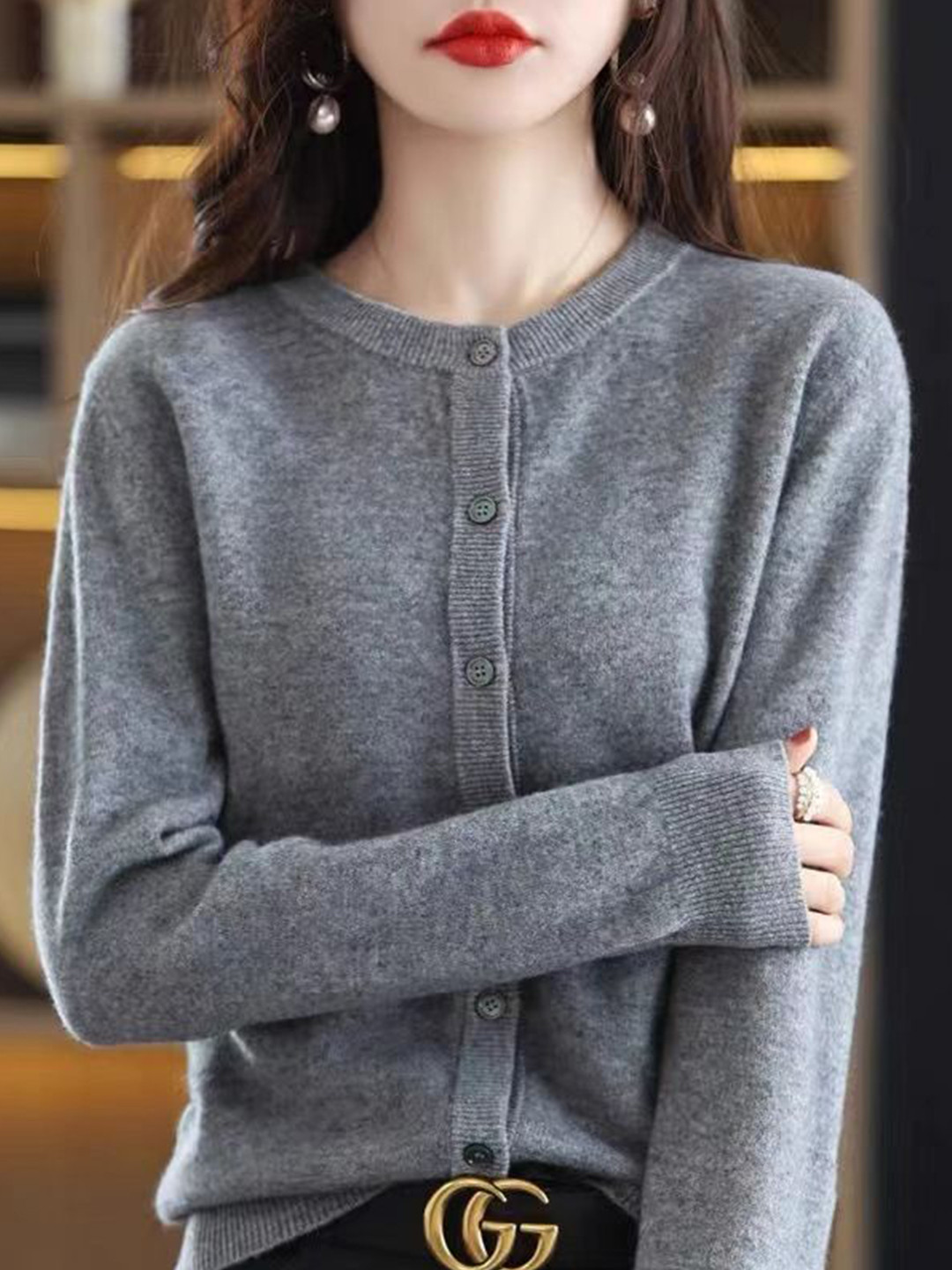 StyleCast Women Round Neck Cardigan Sweaters