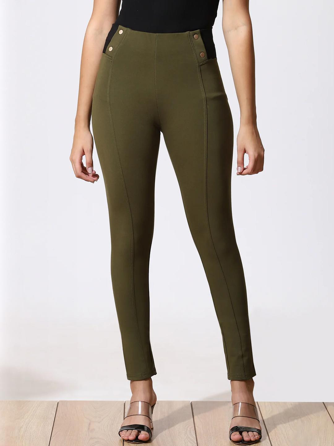 Lakshita Women Green Long Plain Jegging