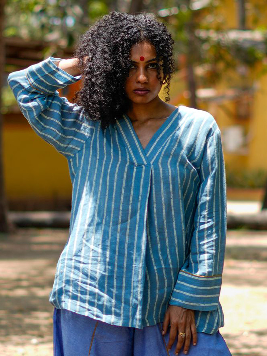 Prathaa Cotton Overlapped Collar Hawa Top