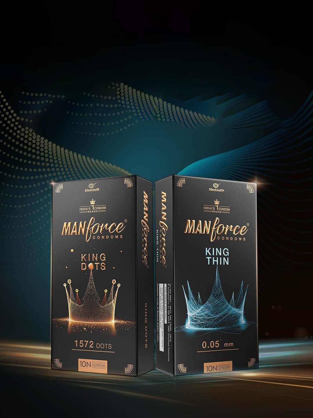 Manforce Set Of 8 King Thin Ultra-Thin Condoms - 10 Pcs Each
