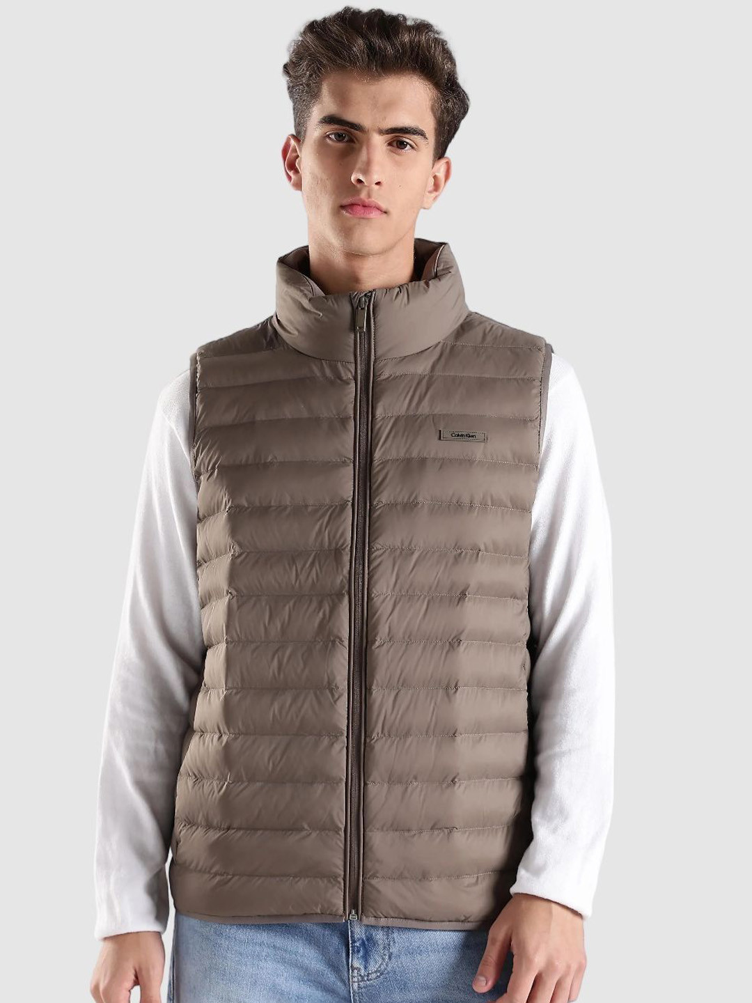 Calvin Klein Jeans Stand Collar Windcheater Nylon Padded Jacket