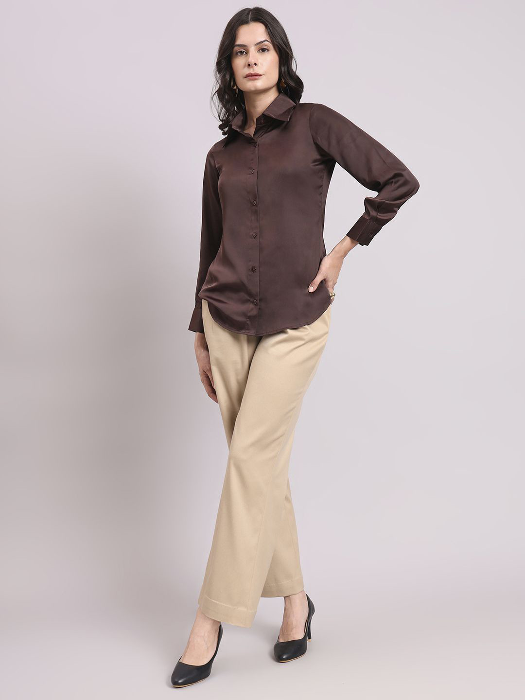 PowerSutra Relaxed Fit Premium Satin Casual Shirt