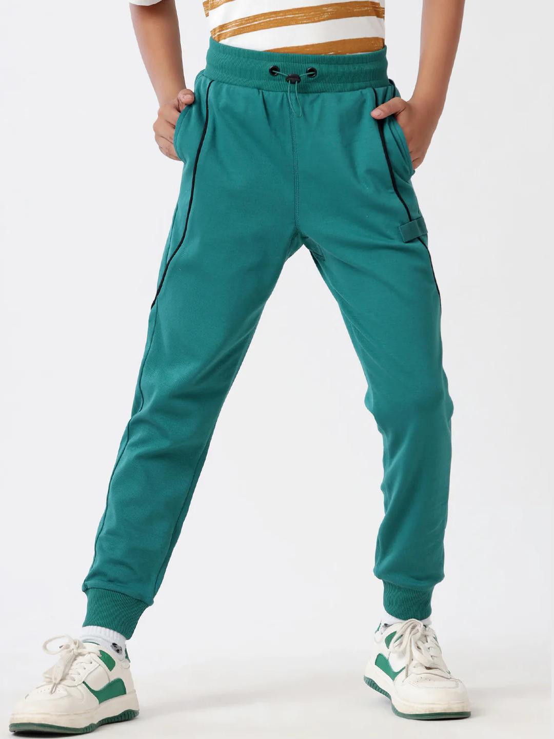 Dotokids Green Sporty Piping Joggers