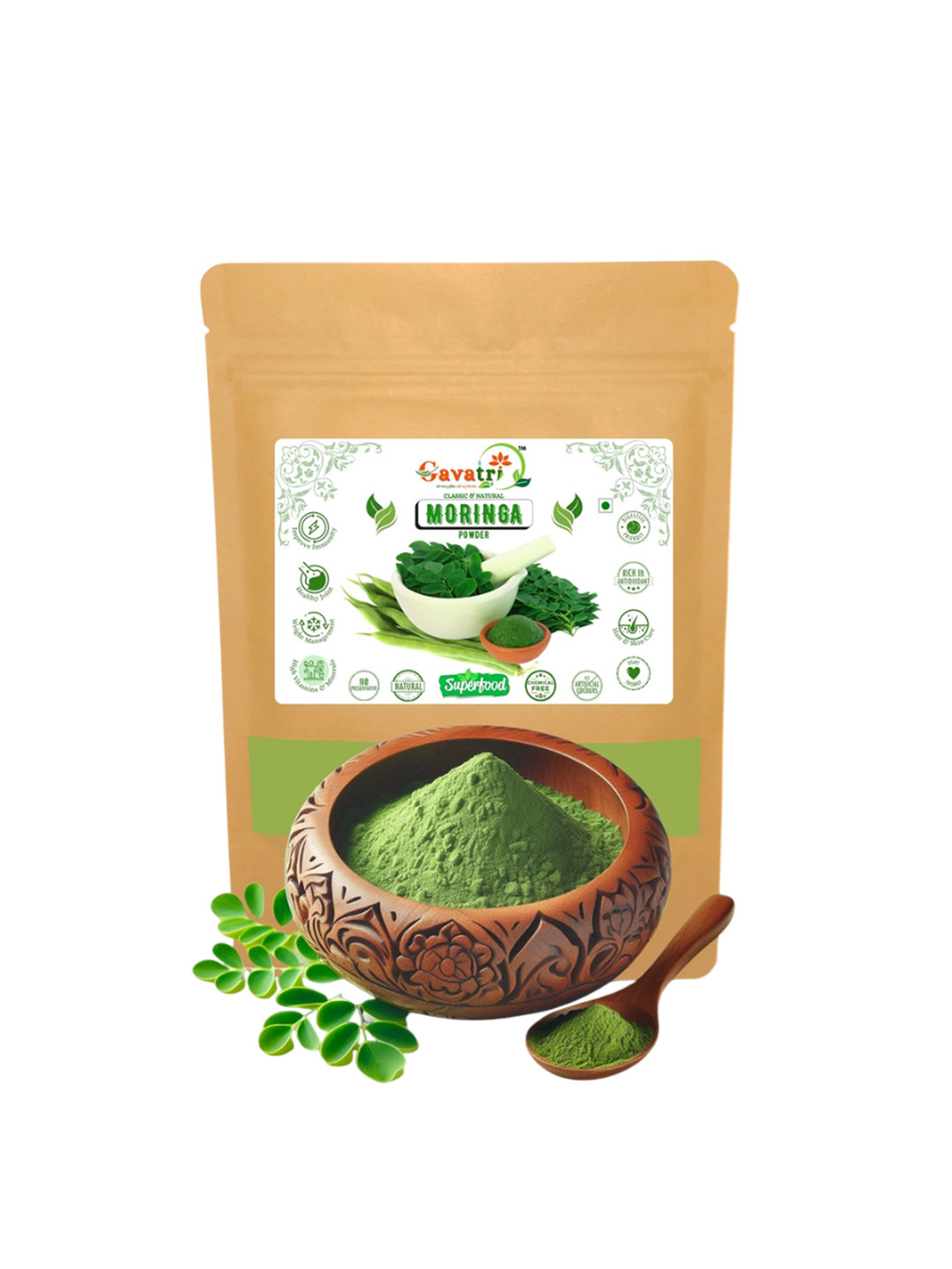 Gavatri Natural Moringa Leaf Powder - 500 g