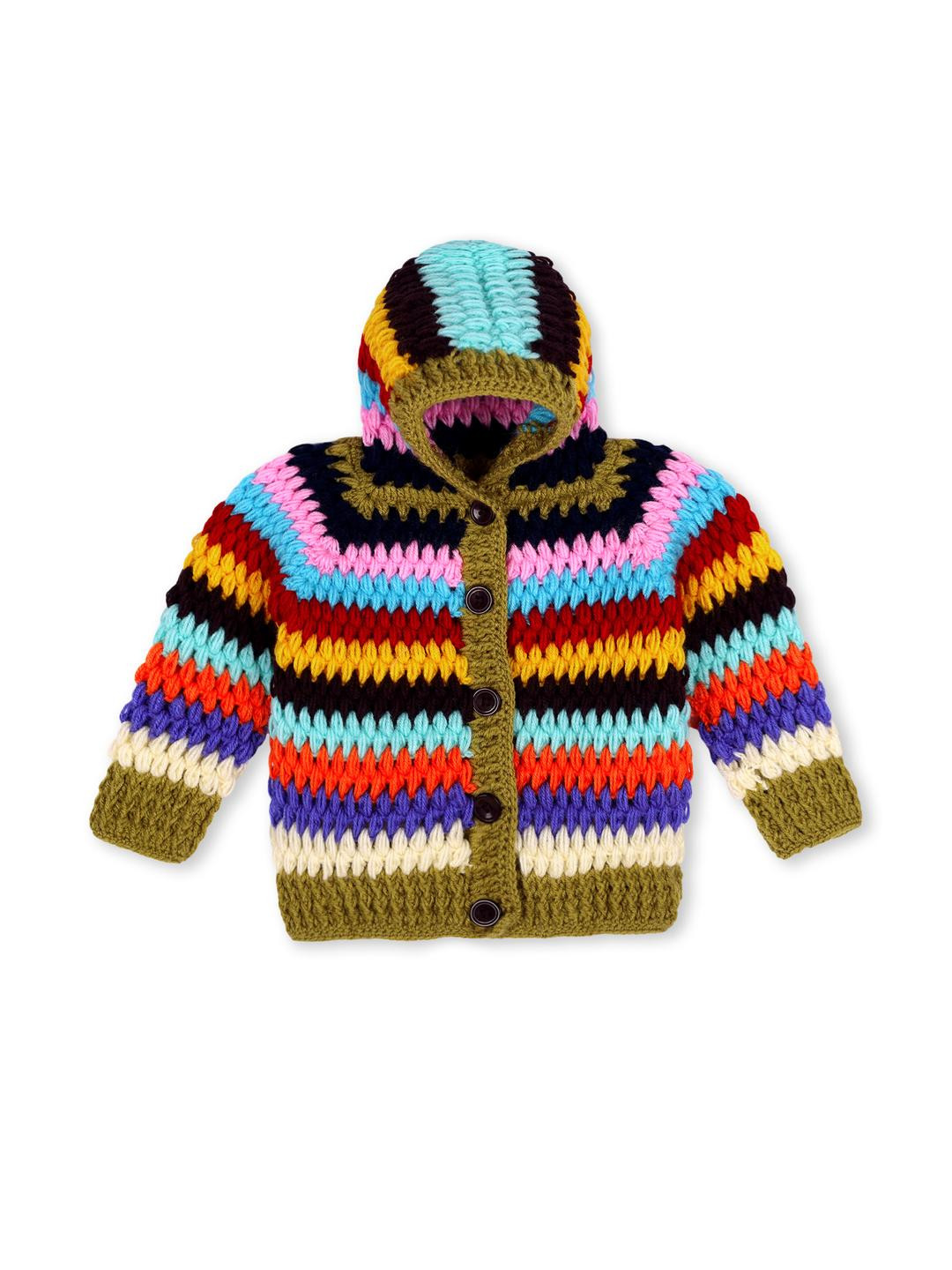 Shinu Fab  Kids Striped Woollen Sweater Vest