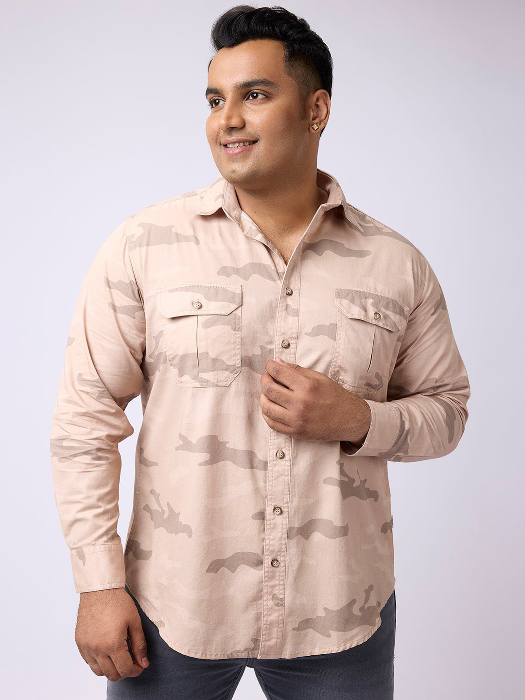 Big Hello - The Plus Life Men Original Relaxed Fit Abstract Printed Cotton Formal Shirt