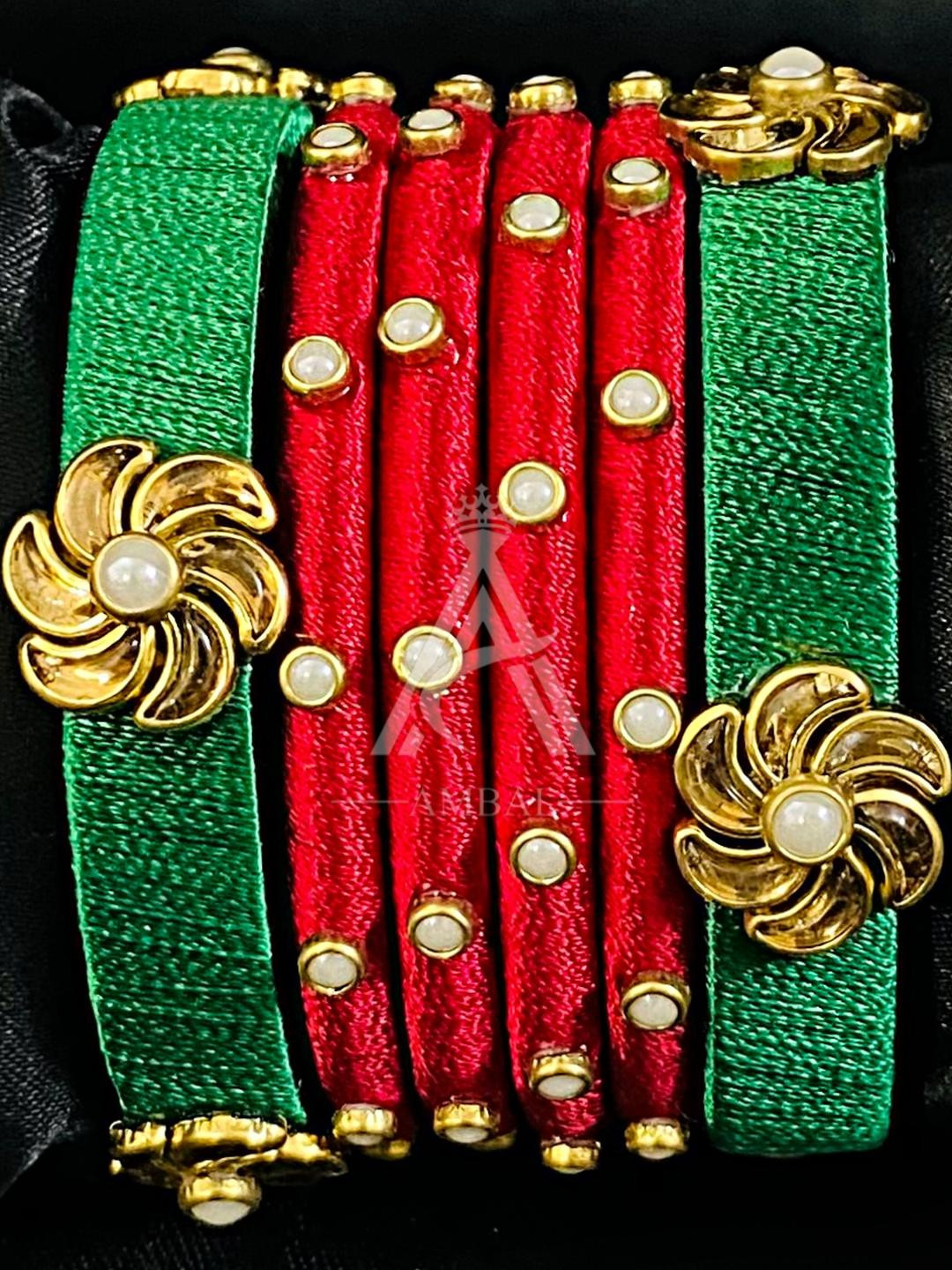 Ambal   Green Brass Bangles