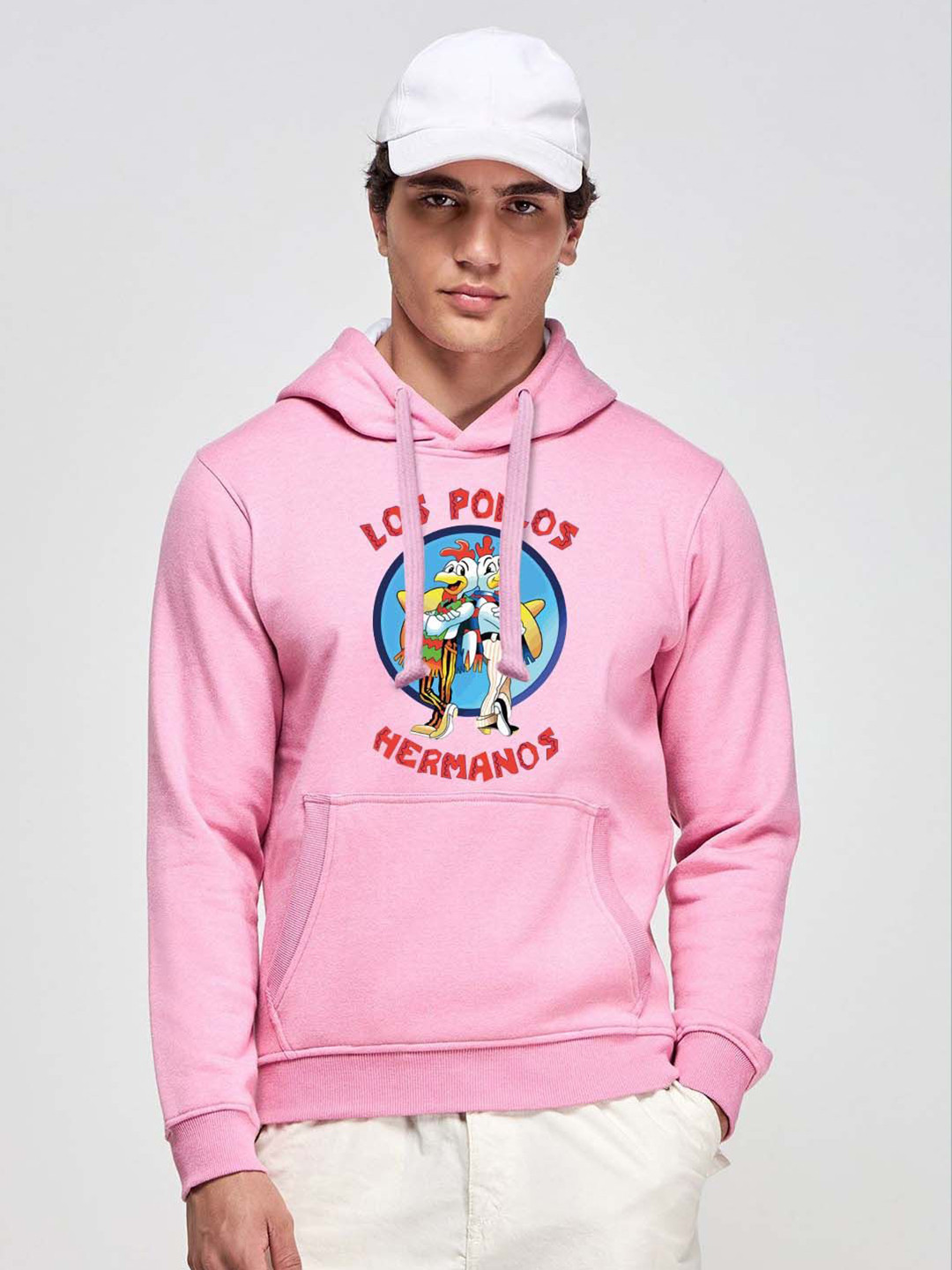 Los Pollos Hermanos Men Graphic Printed Hooded Sweatshirt