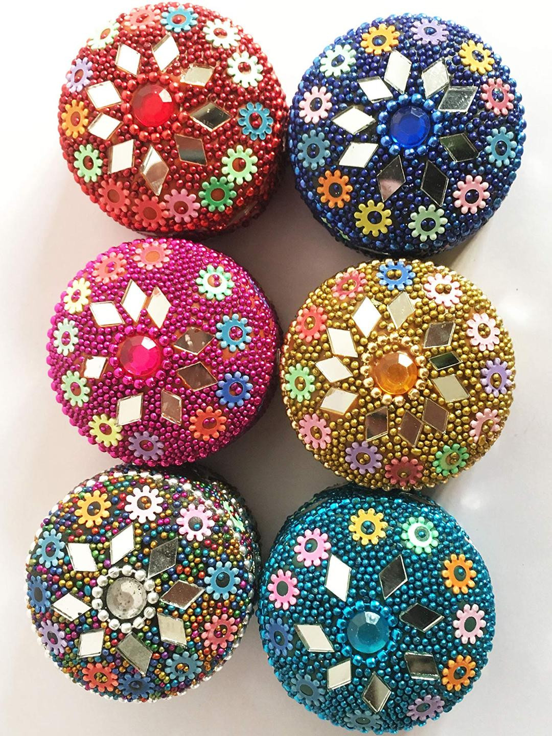 SHAKUNTLA VINTAGE Pack of 6 Handicraft Pearl Jewellery Box