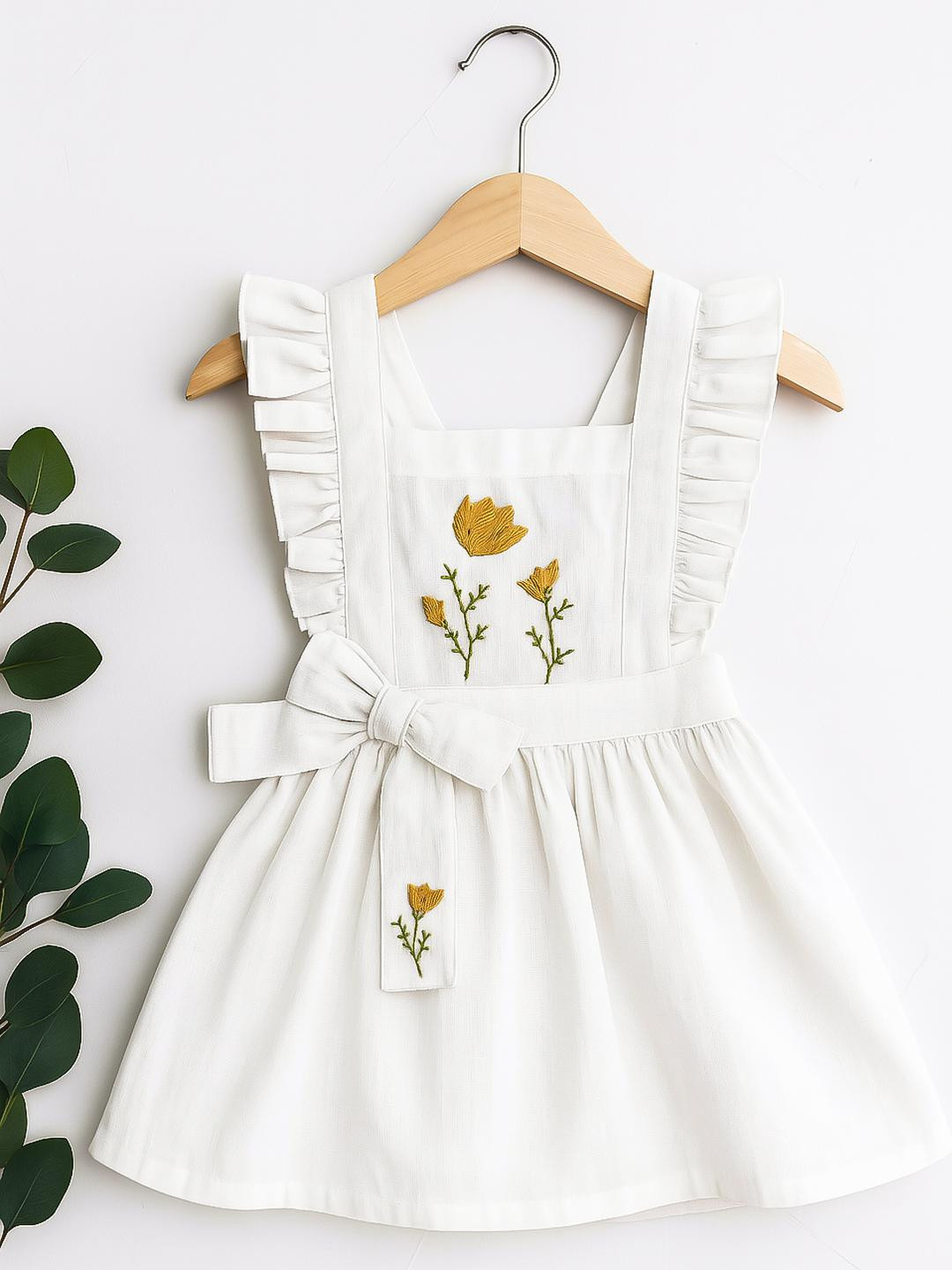 BABY TWINKLES Girls White Cotton Dresses