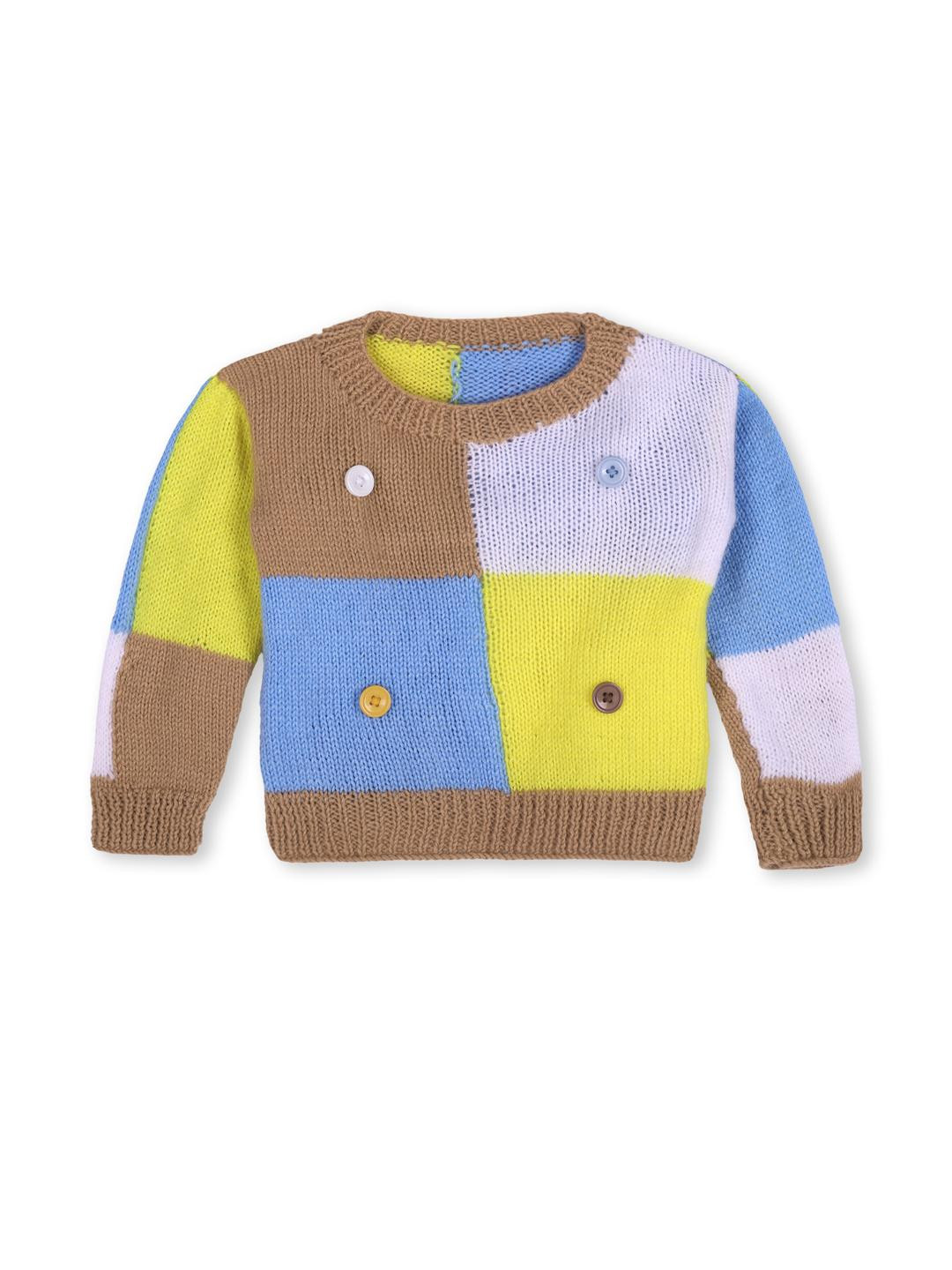 Star Lath Unisex Kids Checked Woollen Sweater Vest