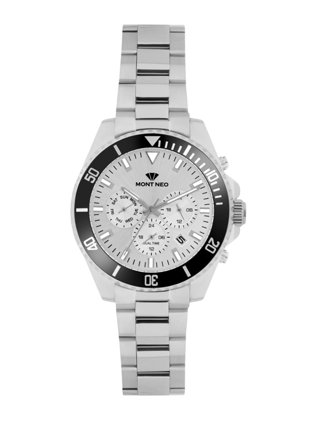 MONT NEO Men Embellished Dial & Stainless Steel Straps Analogue Watch 3508M-M1103