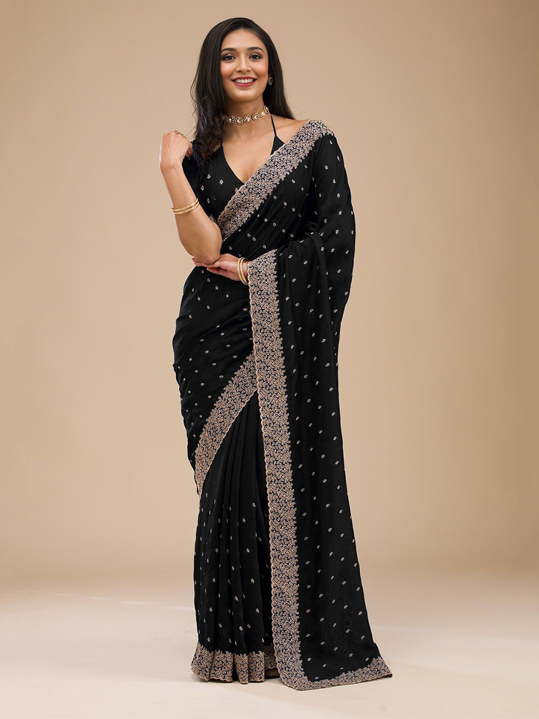 MADHUR HAND WORK ART Embellished Schiffli Saree
