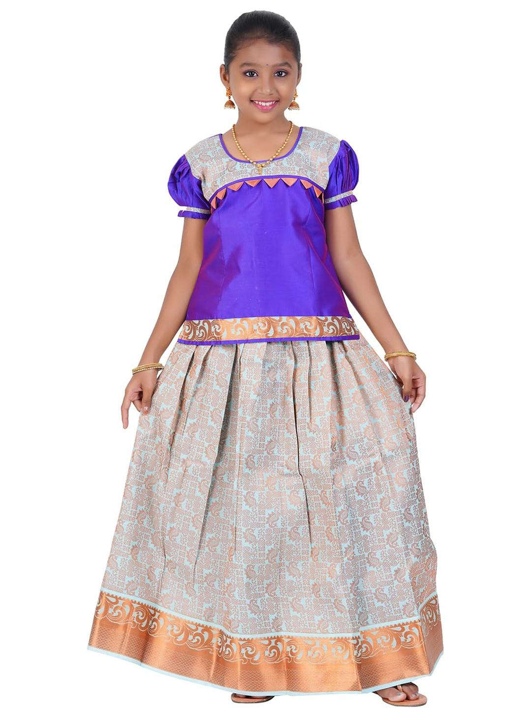 SKV ETHNIVERSE Girls Traditional Indian Lehenga Choli Set