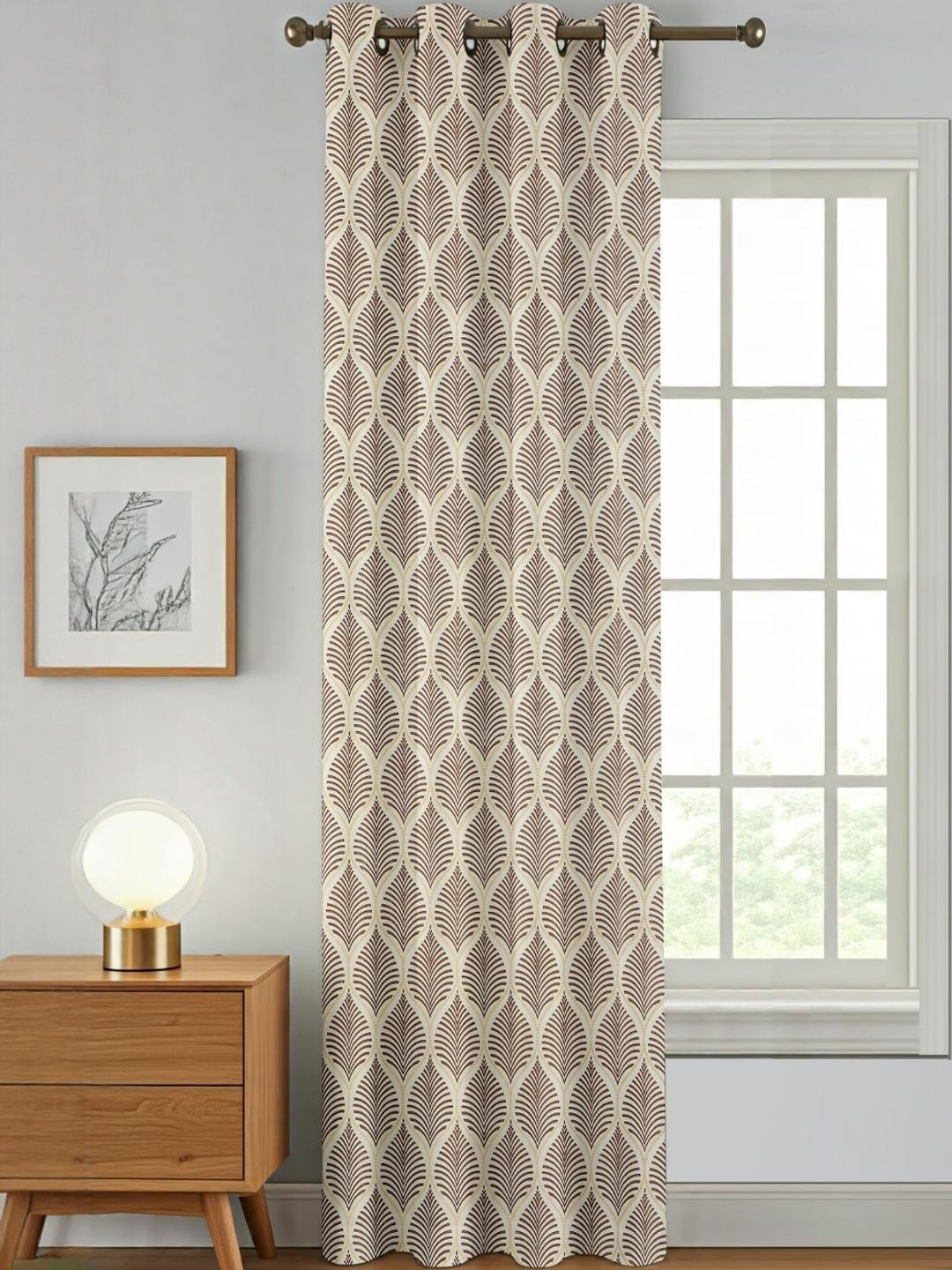 AADI TRADERS Brown Matka Polyester Curtain