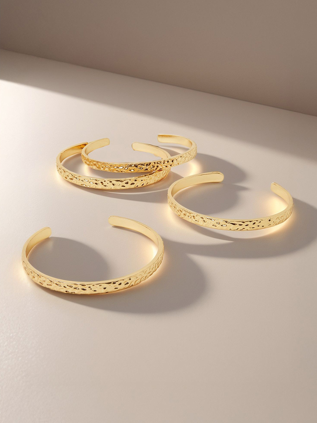 Accessorize Set Of 4 Hammered Cuff Bracelets