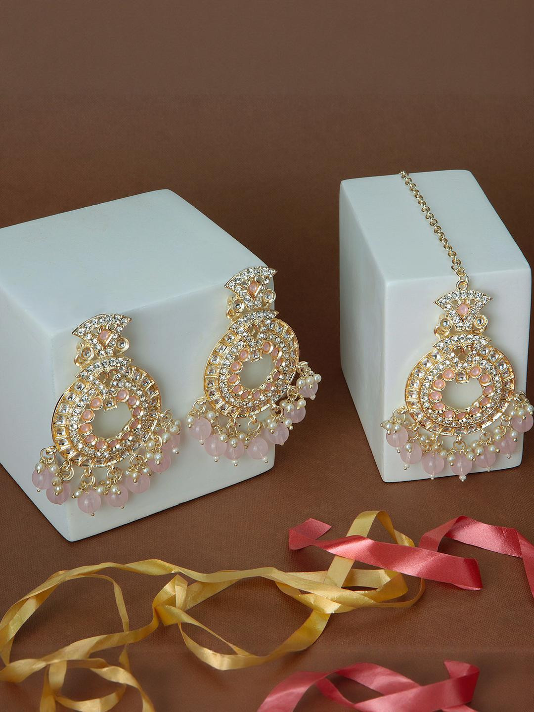 KATELYN PRODUCTS Gold-Plated Artificial Stones & Beads Jewellery Set