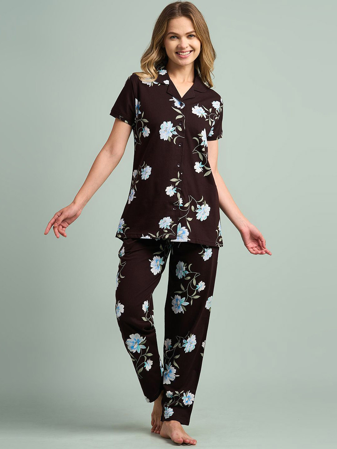 Juliana Dream Women Printed Pure Cotton Night suit