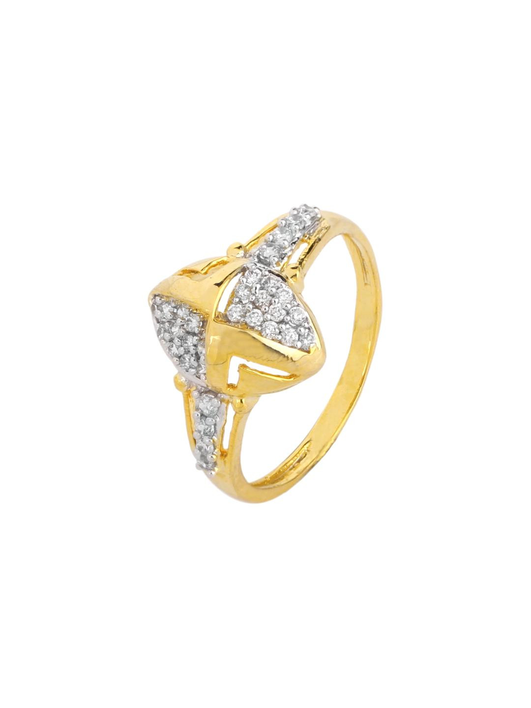 Be You Magnificent White Diamond Studded Rhodium Plated Ring