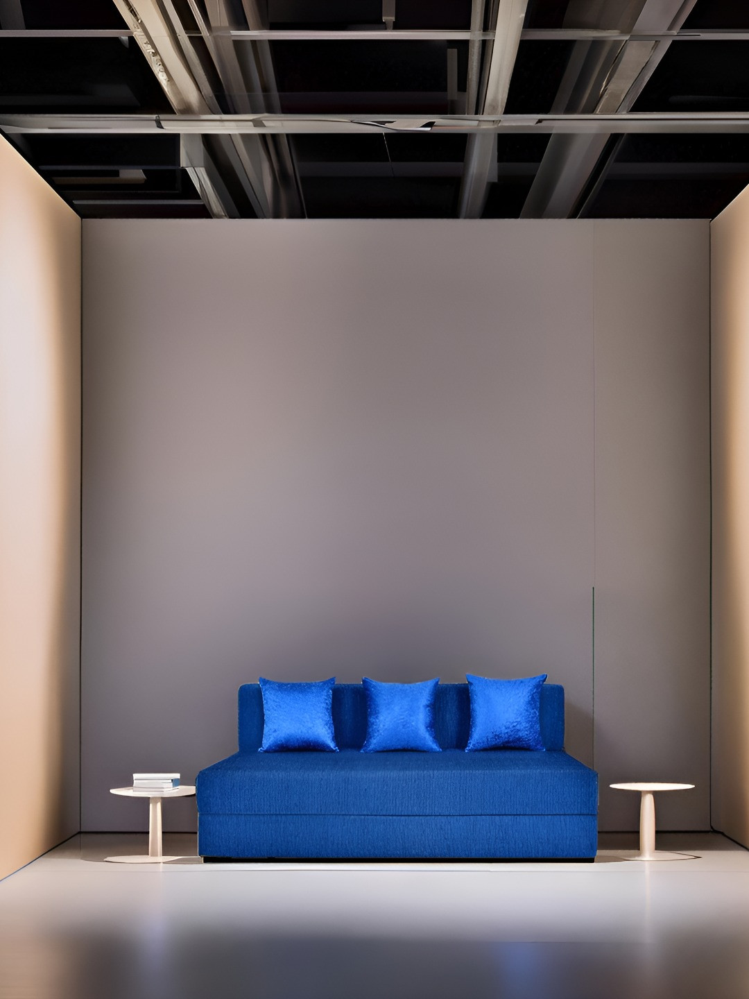 FRIENDS LIFE Blue 3 Seater Matte-Finished Comfort For All Sofa Cum Bed With 3 Pillows