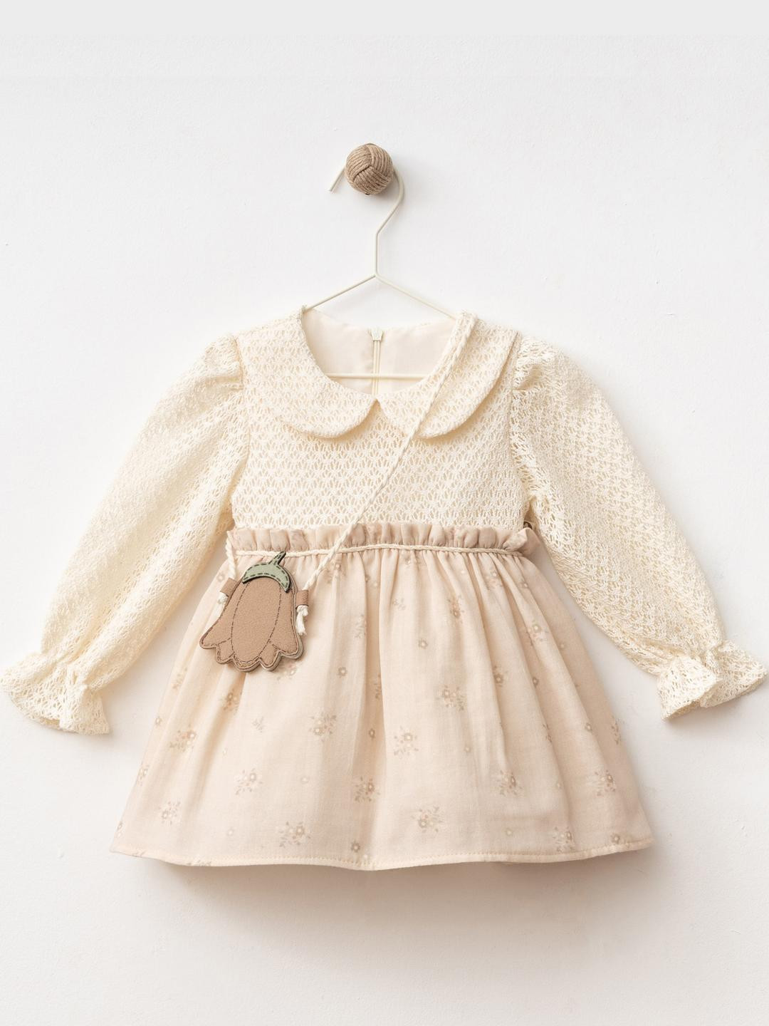 BABY TWINKLES Girls Peach Cotton Dresses