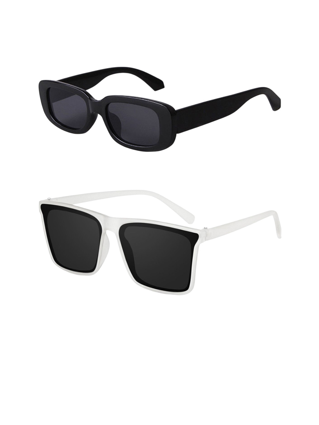 HAYDEN haiza Men Pack of 2 Polarised Lens Square Sunglasses white veinna candy