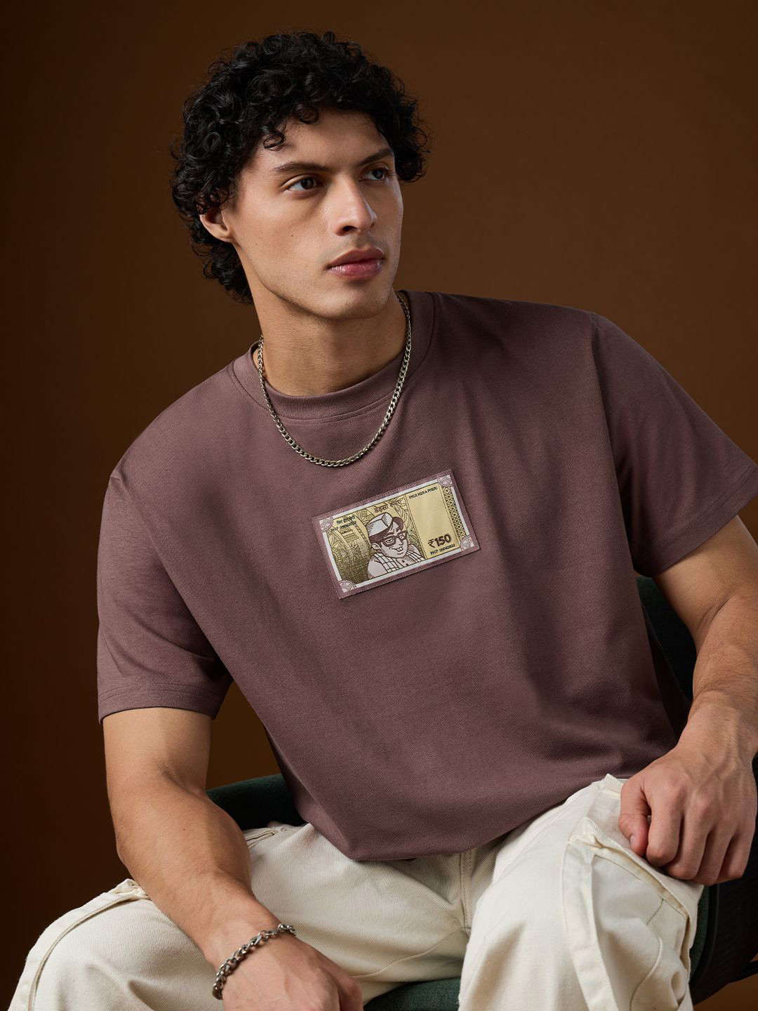 The Souled Store Phir Hera Pheri 150 Rupee Applique Work Pure Cotton T-Shirt