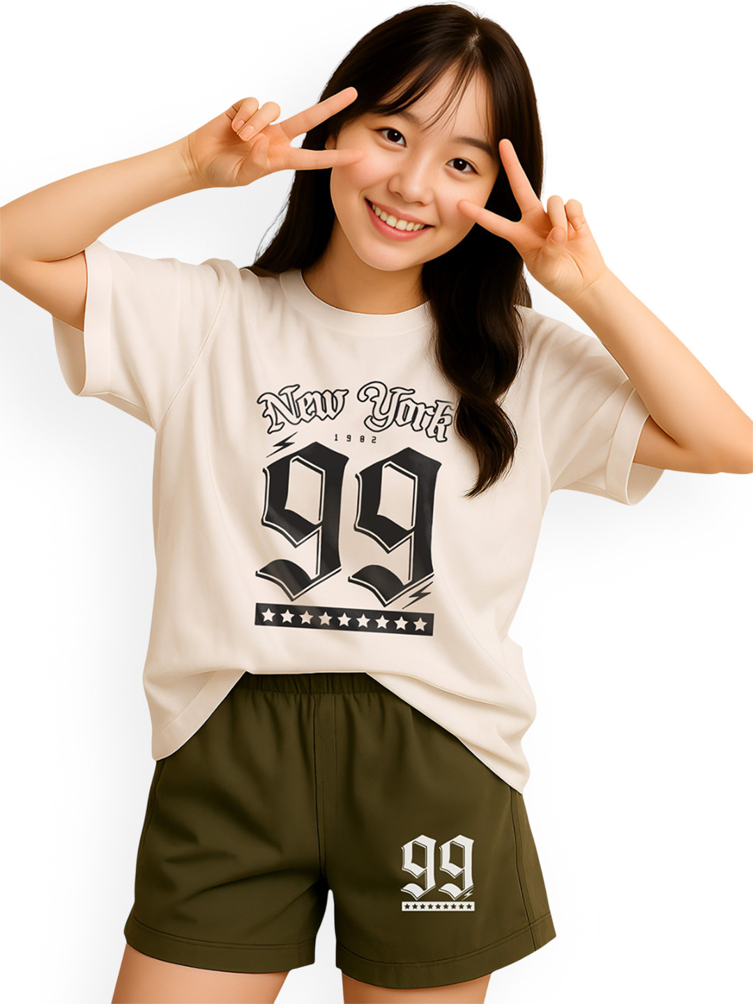 My Swag Women Cotton Oversized T-Shirt and Shorts Co-Ord Set